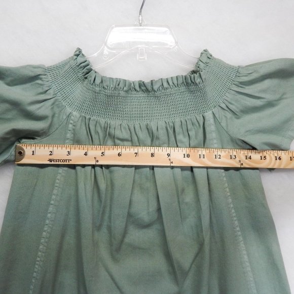 Vineyard Vines Smocked Dress Size S Short Sleeve Mini Womens Olive Green - Picture 4 of 8